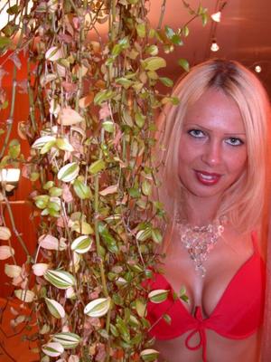 Blonde in red underwear suck Cock