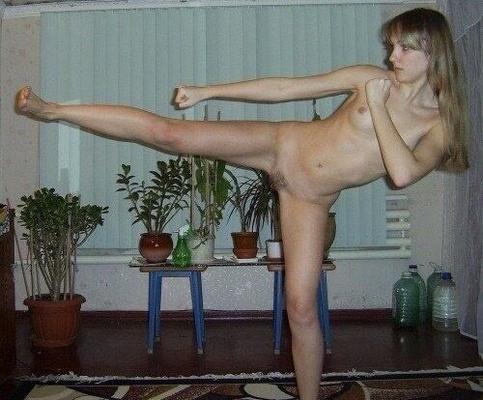 Nackte Sportlerin