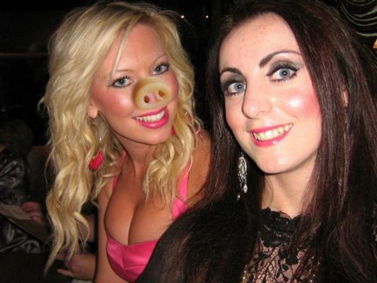 Big tits blonde slag