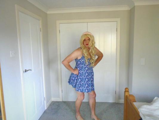 me in blue dress