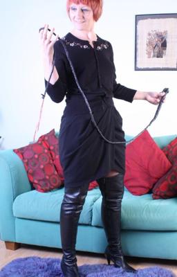 UK Milf Penny Overknee Boots and Whip