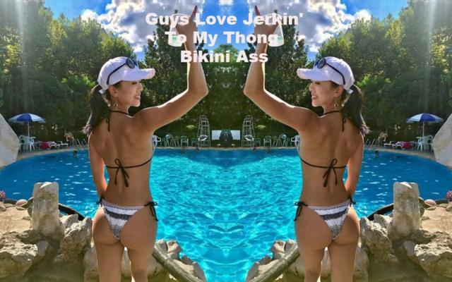 Sammi GLX, spécialiste asiatique du bikini string, travaille le cul chaud