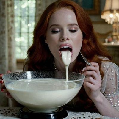 Madelaine Petsch играет со спермой, буккаке, гоккун II