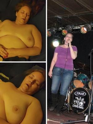 Chanteuse Cyndy seins nus