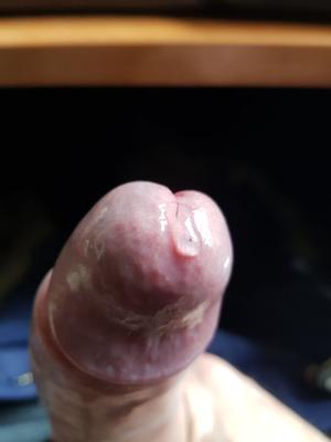 Cock play with precum and dildo in ass action