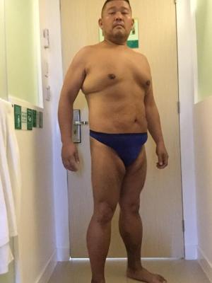 Me in my thongs in a hotel in the Philippines
