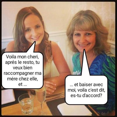 フランス語キャプション (français) ラ・メール・ド・マ・コピーヌ、ラ・サロペ