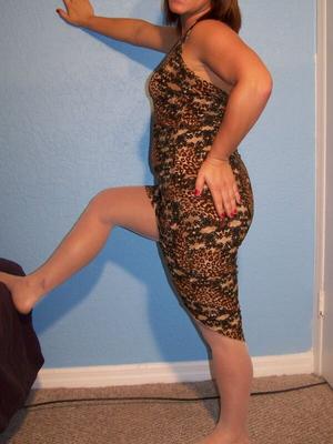 Teasing Toni - Animal print dress and white tights