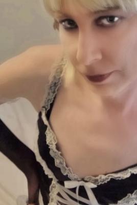 Sissy Jamie Johansson wearing a French Maid outfit