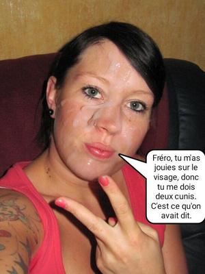 フランス語のキャプション (Français inceste) du sperme sur ma soeur。