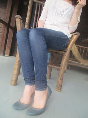 Feet tease with flats