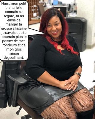 French caption (francais) miam, de la grosse Africaine