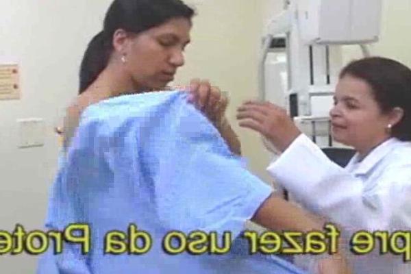 Young Brazilian Woman Having a Mammogram