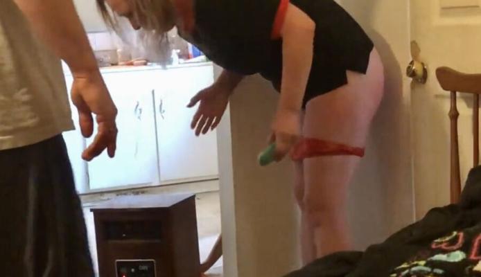 Naughty woman paddled
