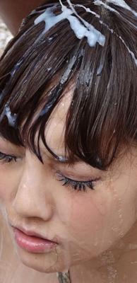 # ASIAN LOLITA TIED BODY CUM COVERED BUKKAKE HAIRCUM