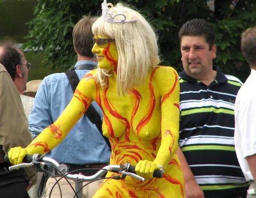 Nude Bicycle riders