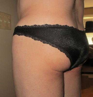 my ass in small black panties