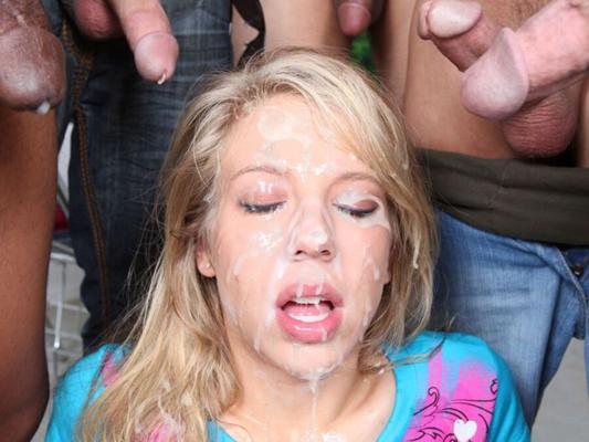 Буккаке Chastity Lynn, фейки спермы на лицо