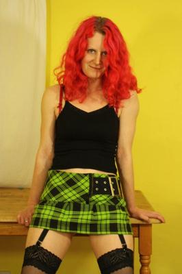 Daisy tartan mini upskirt fun
