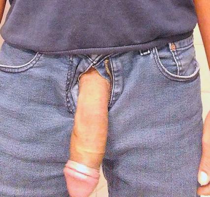 My dick outside jeans