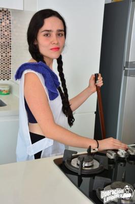 OPERACION LIMPIEZA - Oiled up maid enjoys big Colombian rod