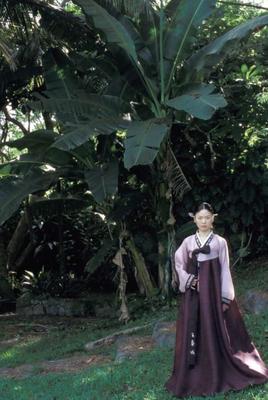Koreanisches Mädchen im Hanbok