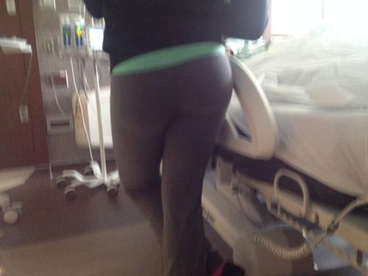Black ass stuffed in yoga pants
