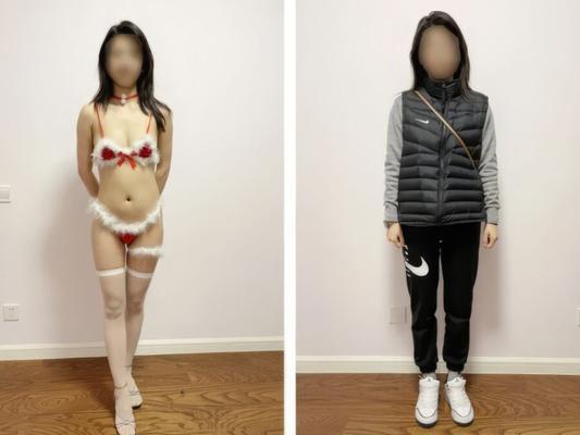 Рождественская фотосессия китайской девушки