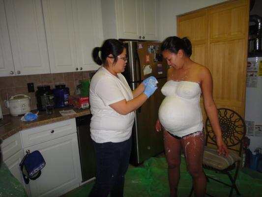 pregnant amateurs with plastered bellies