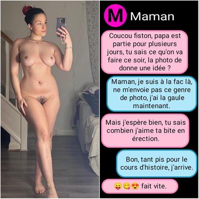 フランス語のキャプション (フランセ 近親相姦) le texto de maman est hot