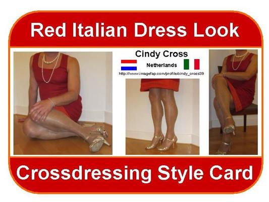 Cartão Estilo Crossdressing (CSC) Vestido Vermelho Italiano Cindy Cross