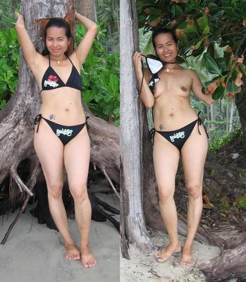 Asian girls dressed and undressed