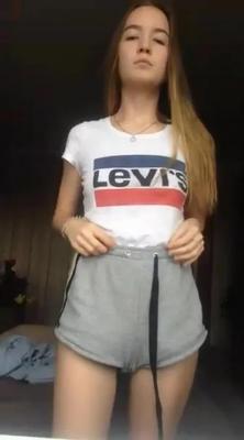 Petite American College Cutie Undresses