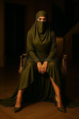 My hijab stays tight while my legs open wide.