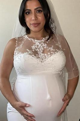 Pregnant Latinas in Wedding Dresses